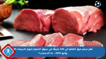 قفز سعر عرق الفلتو إلى 420 جنيهًا في سوق اللحوم اليوم الأربعاء 30 يوليو 2025.. ما الأسباب؟